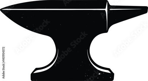 Blacksmith’s Anvil Silhouette Black Vector | Iron Forge Tool Design