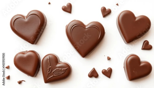 Heart-shaped chocolates on white background (4)