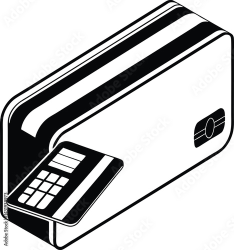 Credit Card Silhouette Black Vector | Modern Payment Design