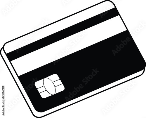 Credit Card Silhouette Black Vector | Modern Payment Design