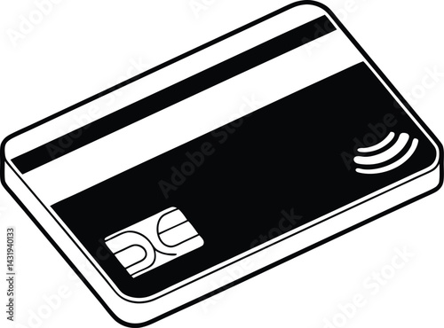 Credit Card Silhouette Black Vector | Modern Payment Design