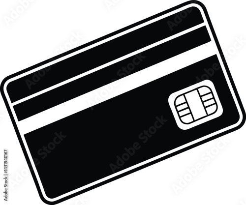 Credit Card Silhouette Black Vector | Modern Payment Design