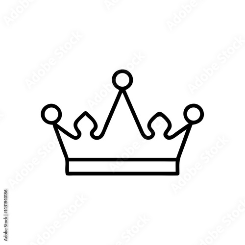 A regal crown, symbol of power and majesty, depicted in a bold, minimalist line art style on a plain white background.