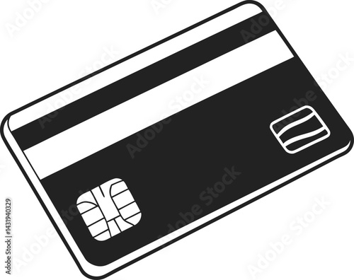 Credit Card Silhouette Black Vector | Modern Payment Design