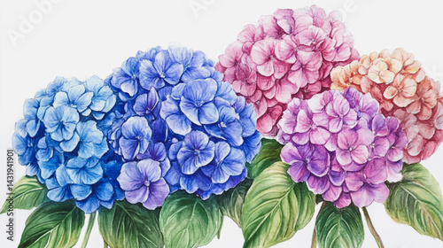 Wallpaper Mural Elegant wedding invitation card background . Minimal hand painted watercolor Hydrangea flowers texture template background. Design for wedding, vip cover, poster, rsvp moderncard.Valentine's Day Torontodigital.ca