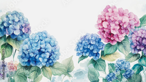 Wallpaper Mural Elegant wedding invitation card background . Minimal hand painted watercolor Hydrangea flowers texture template background. Design for wedding, vip cover, poster, rsvp moderncard.Valentine's Day Torontodigital.ca