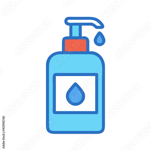 Sanitizer bottle vector icon with hand cleaning liquid