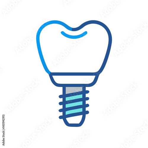 Dental Implant Icon: Tooth Replacement, Health, and Care