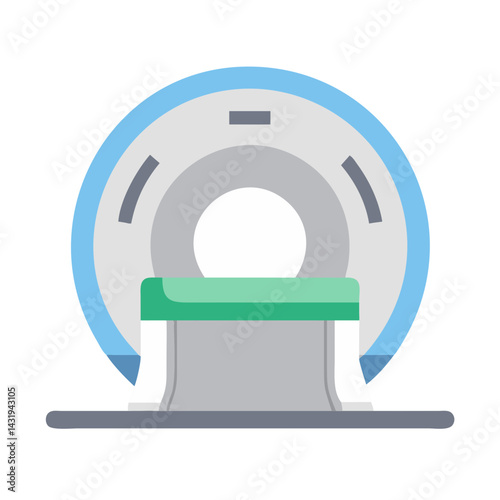 MRI Scanner Icon: Modern Medical Diagnostic Technology Illustration