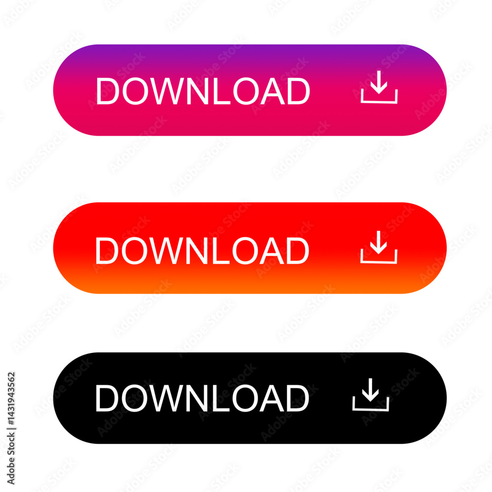  Buttons for web, download buttons interactive elements for siteweb and app