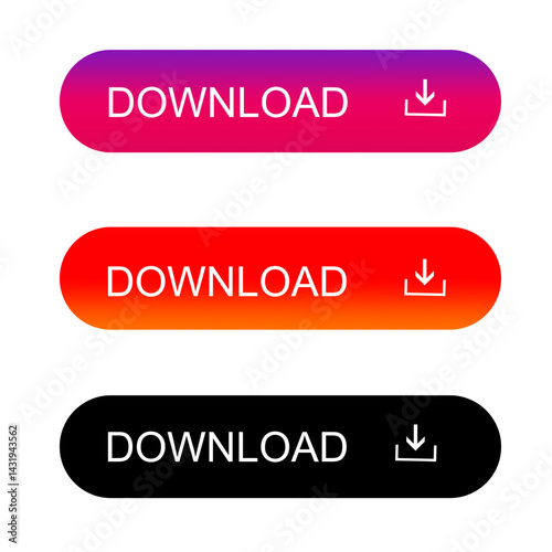  Buttons for web, download buttons interactive elements for siteweb and app