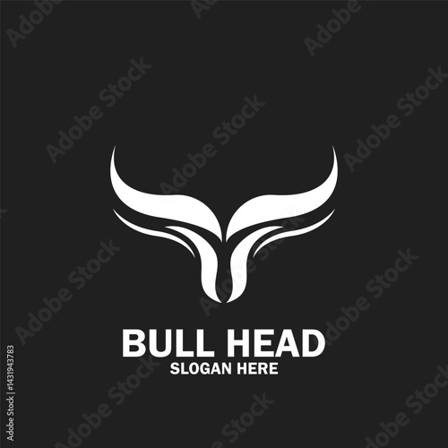 Long Horn Bull Buffalo Cow Cattle Head Toro Taurus logo design inspiration
