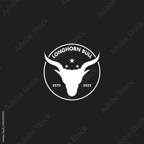 Long Horn Bull Buffalo Cow Cattle Head Toro Taurus logo design inspiration