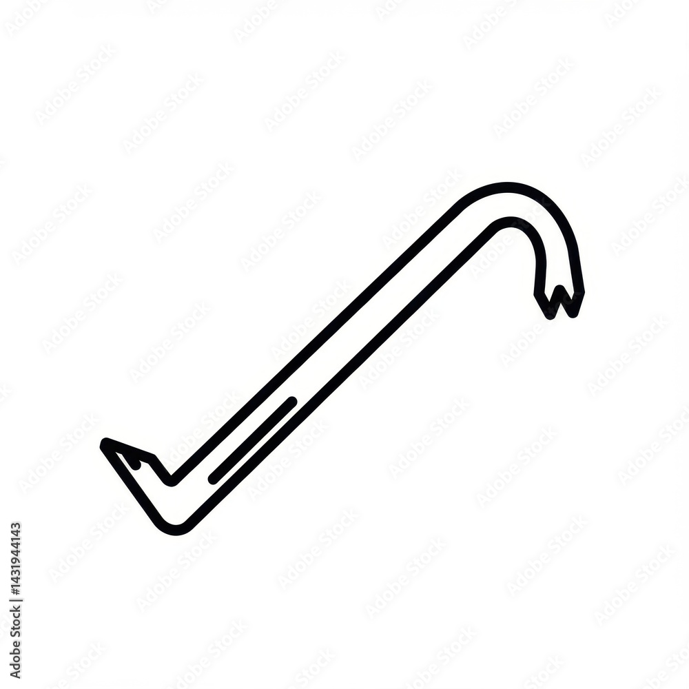 Fototapeta premium Black and white crowbar illustration
