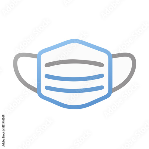 Cartoon face mask icon, safety, hygiene, and protection