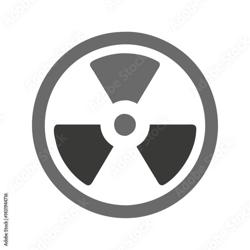 Gray Radioactive Symbol Icon on a Dark Background