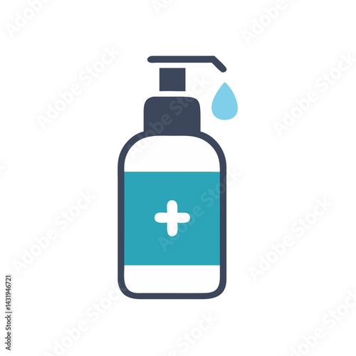 Hand sanitizer bottle with cross for virus protection
