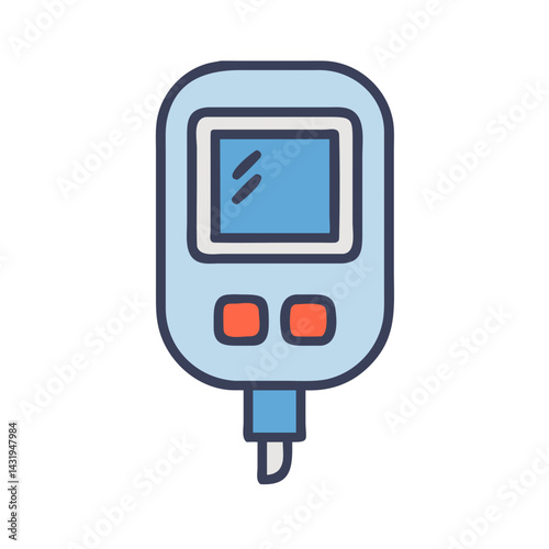 Cartoon glucose meter for diabetes monitoring and health