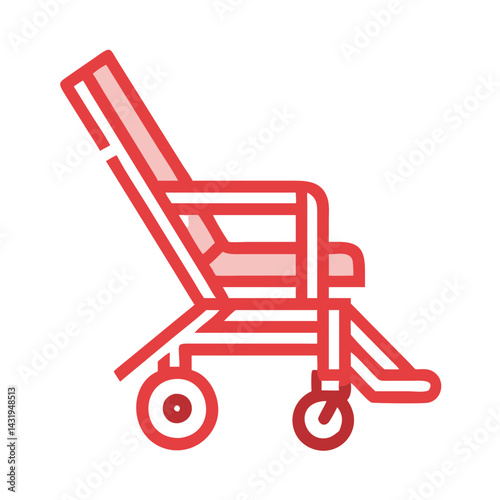 Red Wheelchair Illustration: Healthcare, Disability, Accessibility