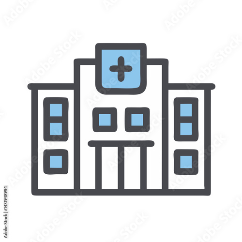 Hospital building icon illustration on black background vector
