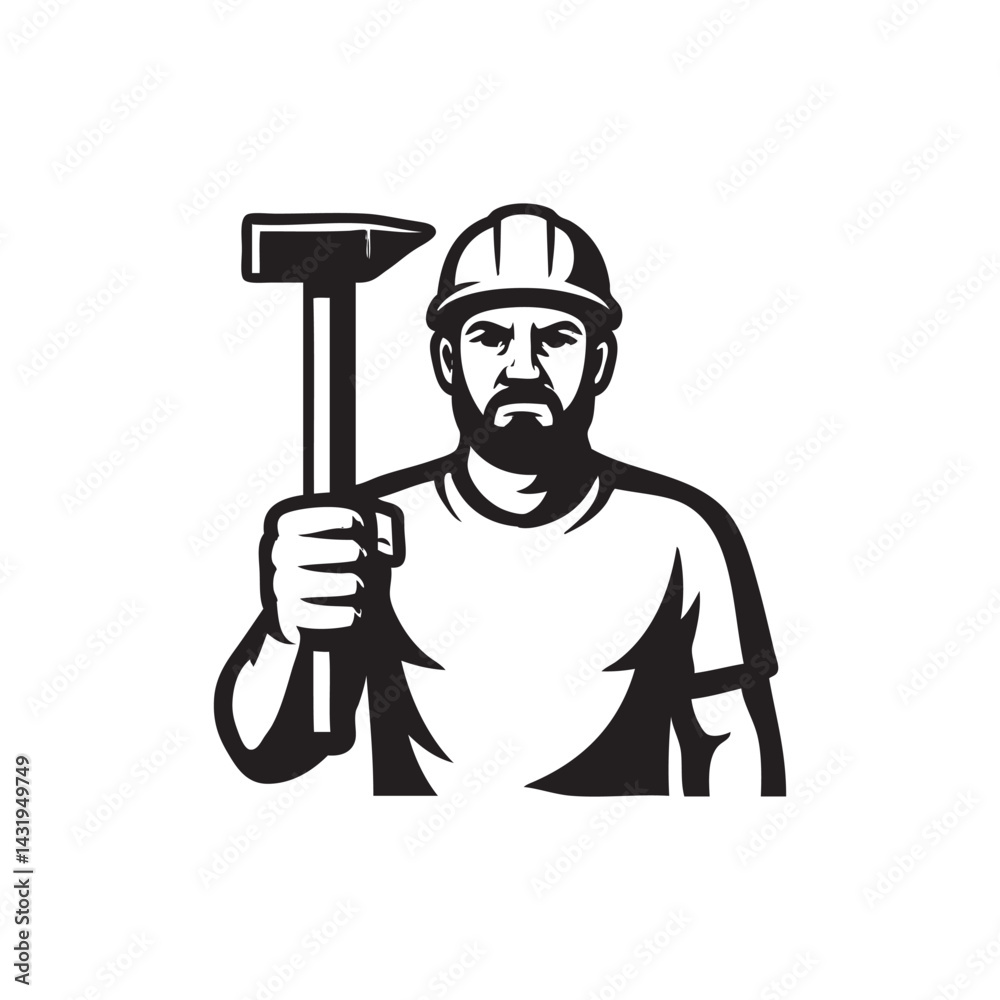 miner holding a hammer