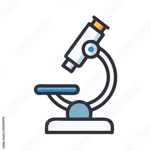 Microscope Icon for Science and Education on Black