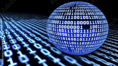 Binary sphere on a digital matrix