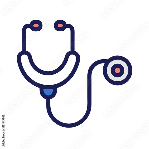 Colorful Stethoscope Illustration on Black Background for Medical Uses