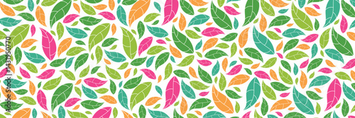 wide horizontal background with colorful leaf pattern