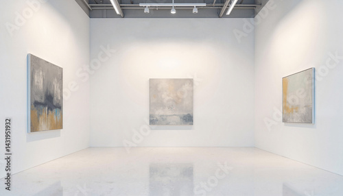 Obraz na płótnie Art Gallery Interior on International Museum Day with Abstract Paintings w salonie