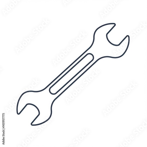 Simple wrench line art graphic