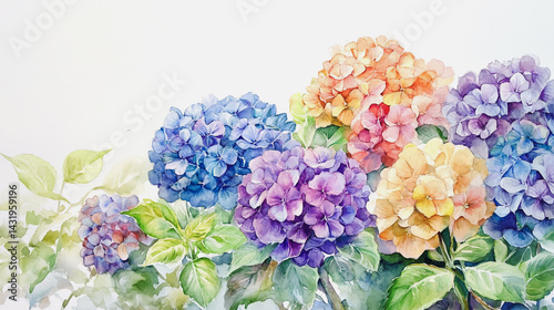 Wallpaper Mural Elegant wedding invitation card background . Minimal hand painted watercolor Hydrangea flowers texture template background. Design for wedding, vip cover, poster, rsvp moderncard.Valentine's Day Torontodigital.ca