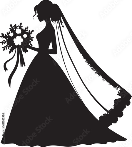 A women in bridal with folowers 