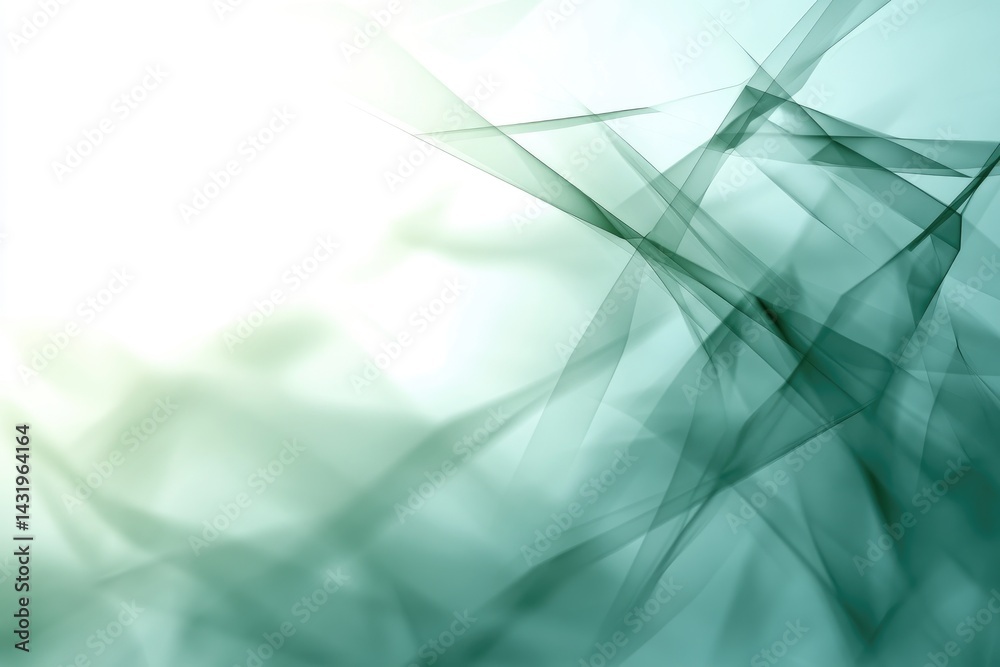 Teal abstract flowing ribbons background texture design element
