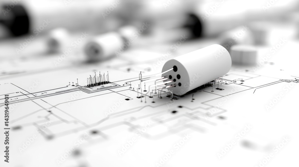 Technical component on schematic diagram engineering computer science and digital circuits