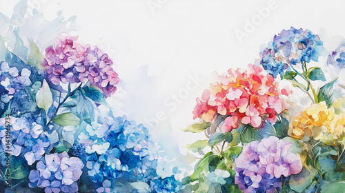 Wallpaper Mural Elegant wedding invitation card background . Minimal hand painted watercolor Hydrangea flowers texture template background. Design for wedding, vip cover, poster, rsvp moderncard.Valentine's Day Torontodigital.ca