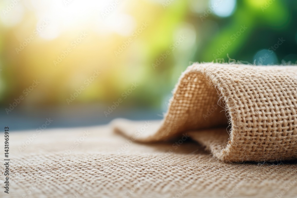 Textured burlap fabric background close up