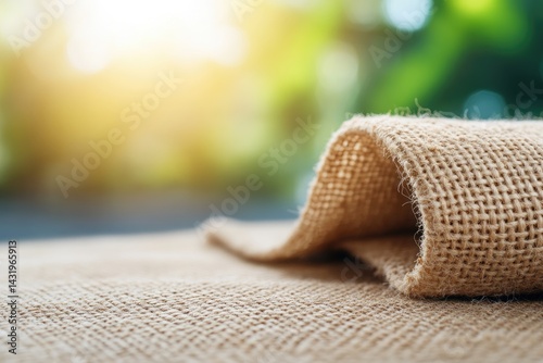 Textured burlap fabric background close up