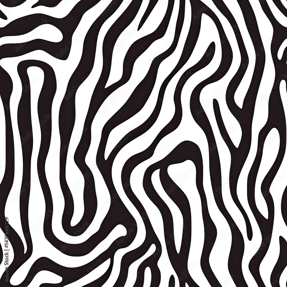 Abstract Zebra Stripes Pattern Design: Black and White Wavy Lines Texture for Fashion and Decoration Abstract Zebra Stripes Pattern Design: Black and White Wavy Lines Texture for Fashion and Decoration