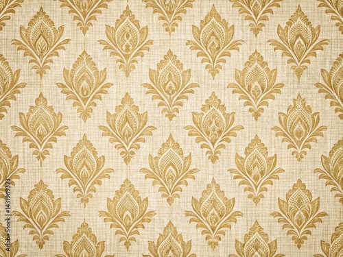 Obraz na płótnie Vintage Risotto Pattern: Beige Fabric Textile Print for Home Decor w salonie