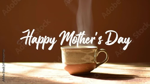 Wallpaper Mural Mother's Day greeting card with rustic teacup and calligraphic text Torontodigital.ca