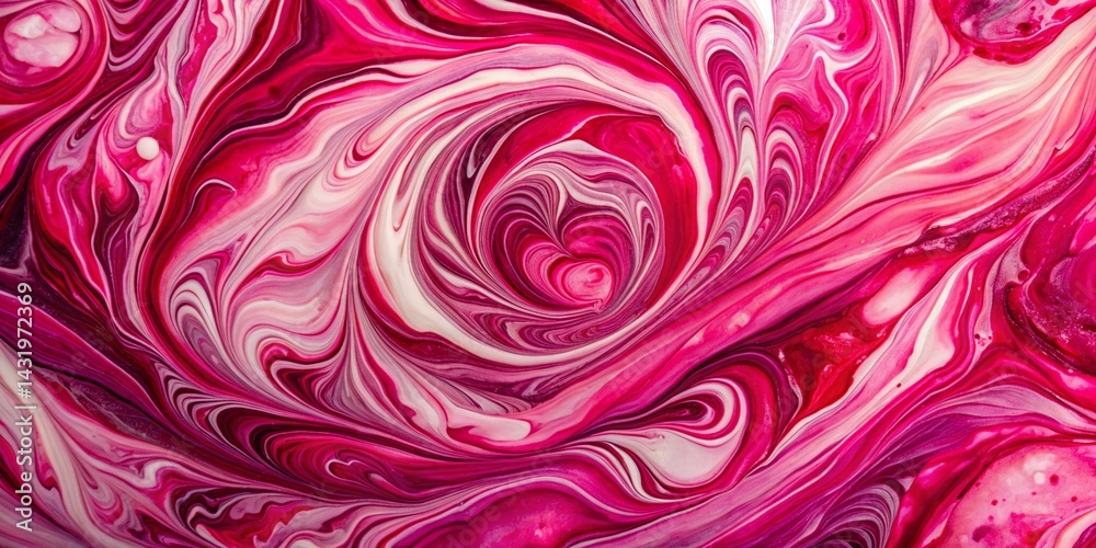 Vintage Style Magenta Pink & White Marbling Abstract Fluid Art Background
