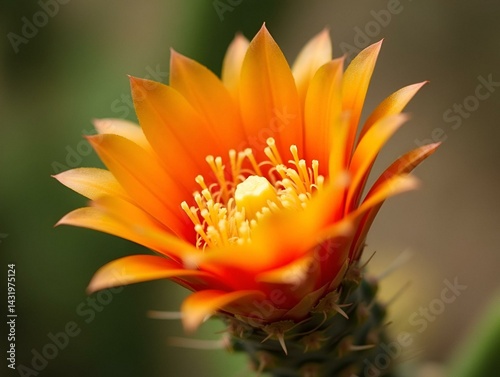 Obraz na płótnie Close up orange Cactus flower. w salonie
