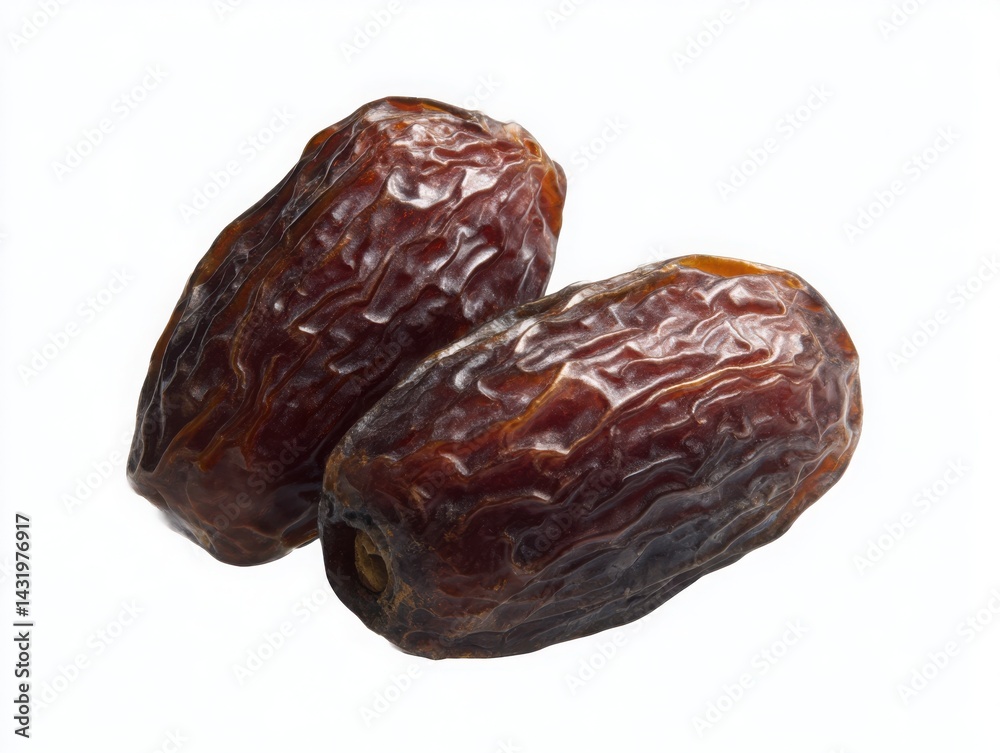 Two delicious dates isolated on white background Two delicious dates isolated on white background