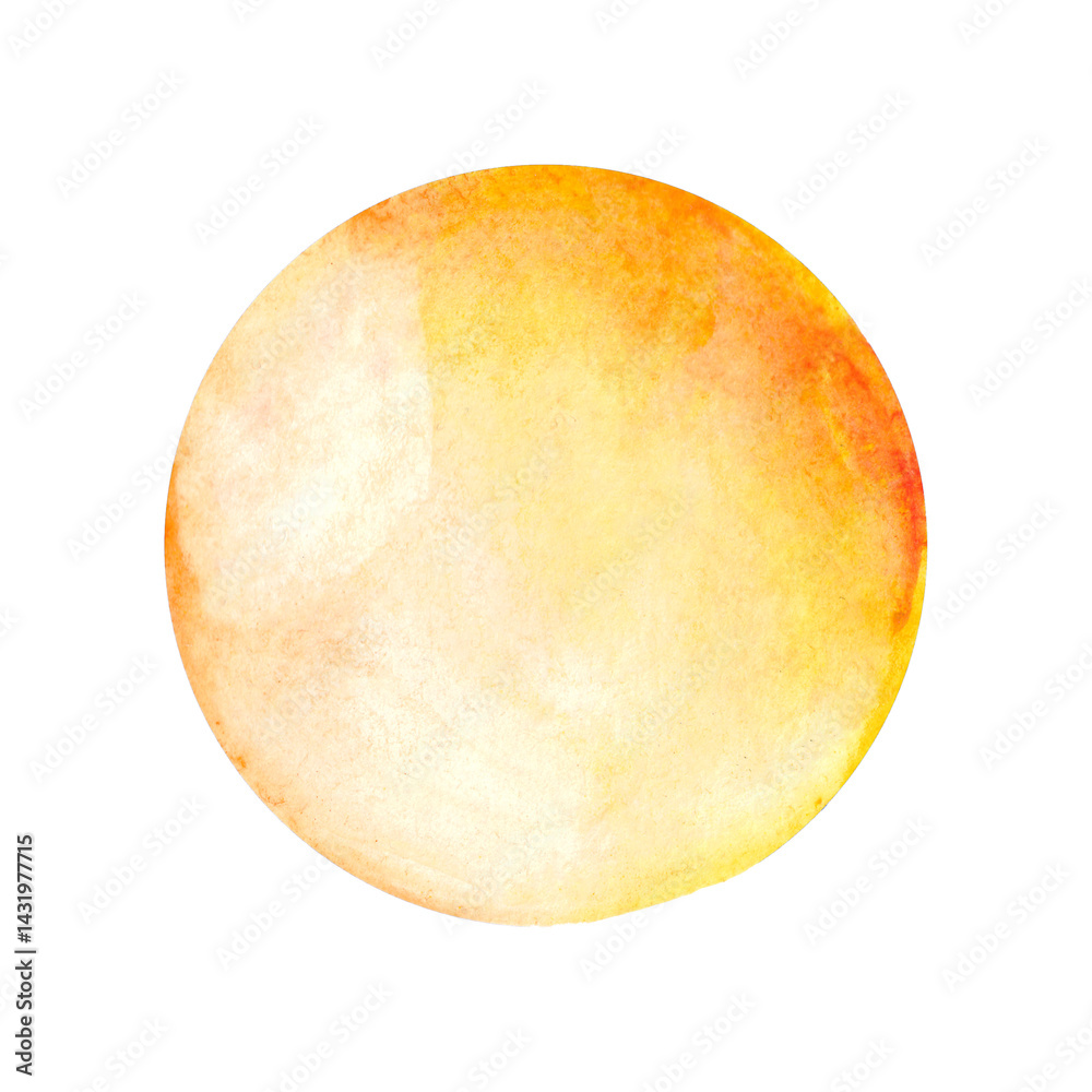 Round watercolor оранжевое spot. Watercolor design element.