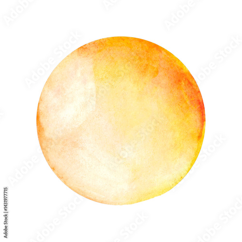 Obraz na płótnie Round watercolor оранжевое spot. Watercolor design element. w salonie