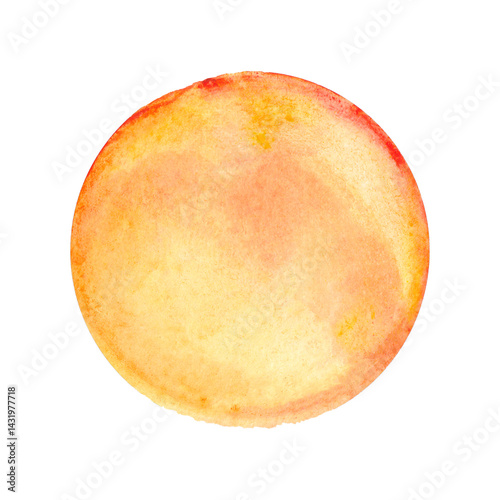 Obraz na płótnie Round watercolor оранжевое spot. Watercolor design element. w salonie