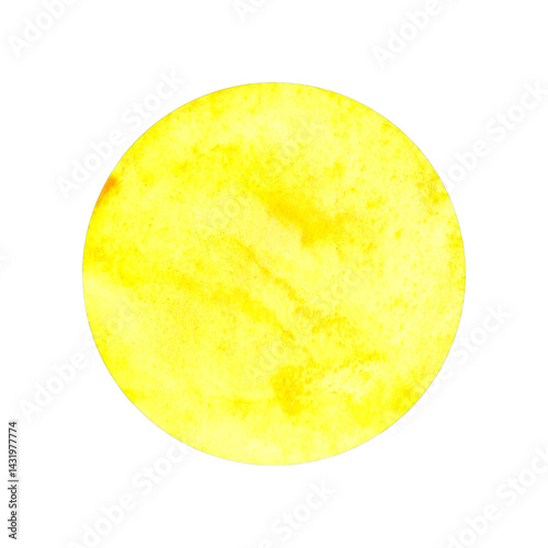 Obraz na płótnie Round watercolor yellow spot. Watercolor design element. w salonie