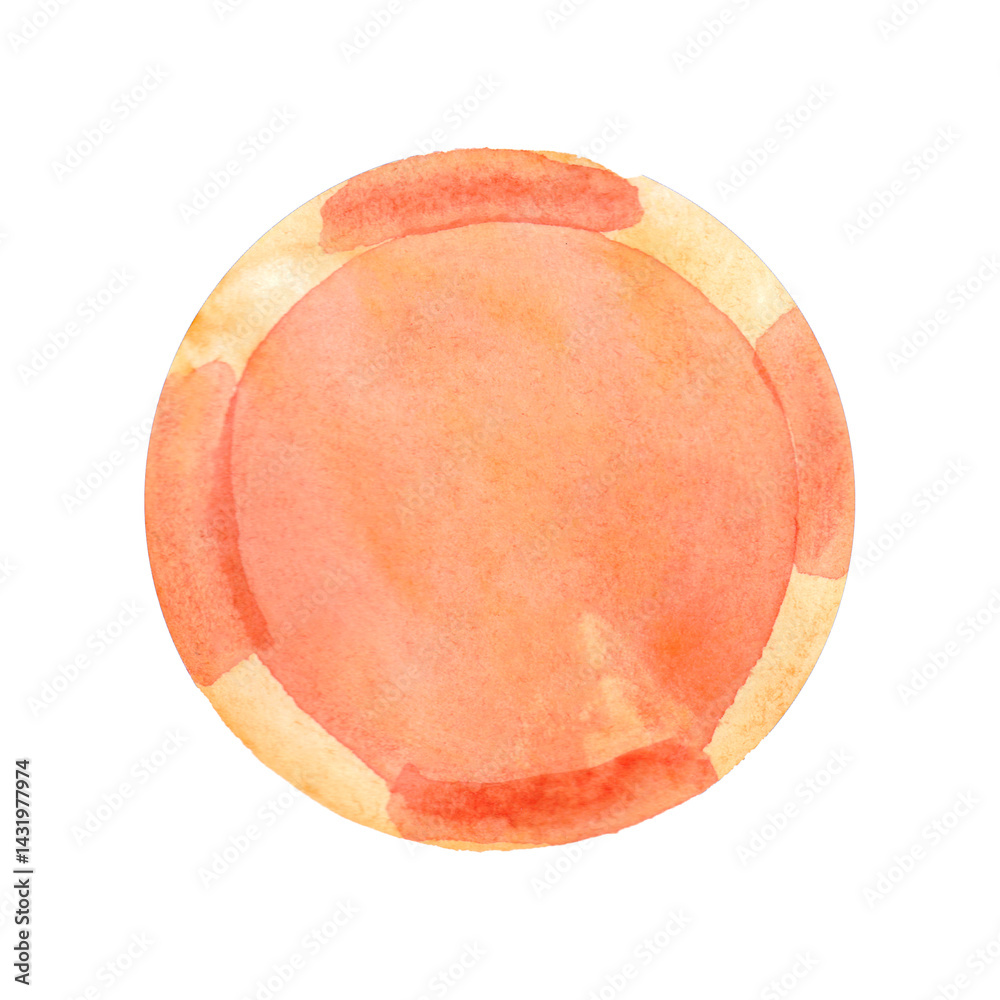 Round watercolor оранжевое spot. Watercolor design element.