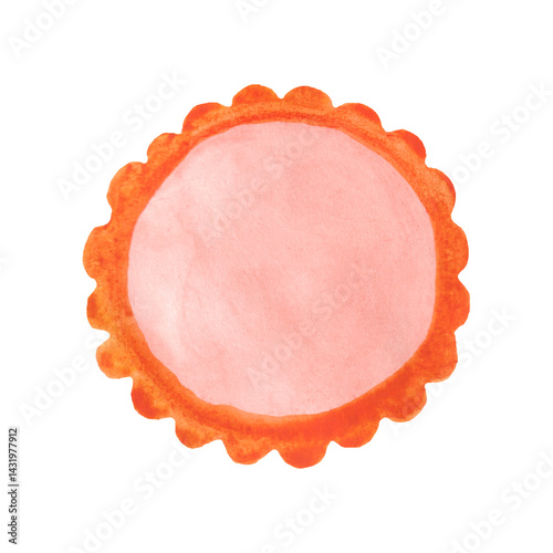 Obraz na płótnie Pink watercolor sun. Watercolor round design element. w salonie